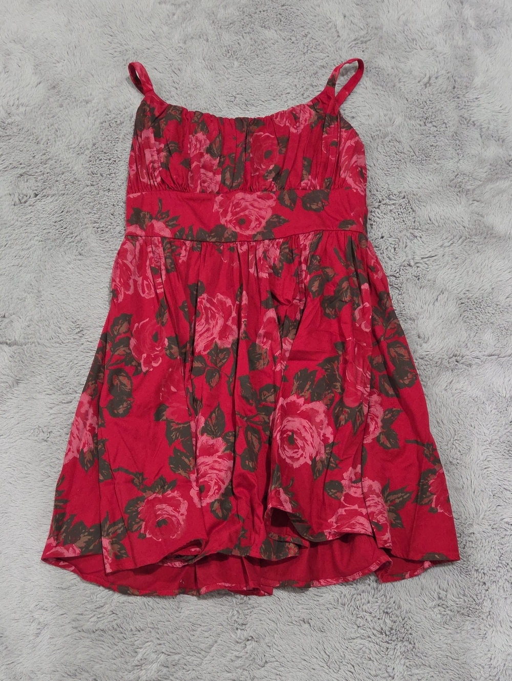 Vixen By Micheline Pitt Ingenue Swing In Vintage Red Rose Print NO BELT